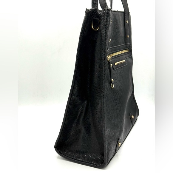 Alexis Bendel Black Faux Pebbled Leather Tote & Crossbody - Like New! - Picture 5 of 16